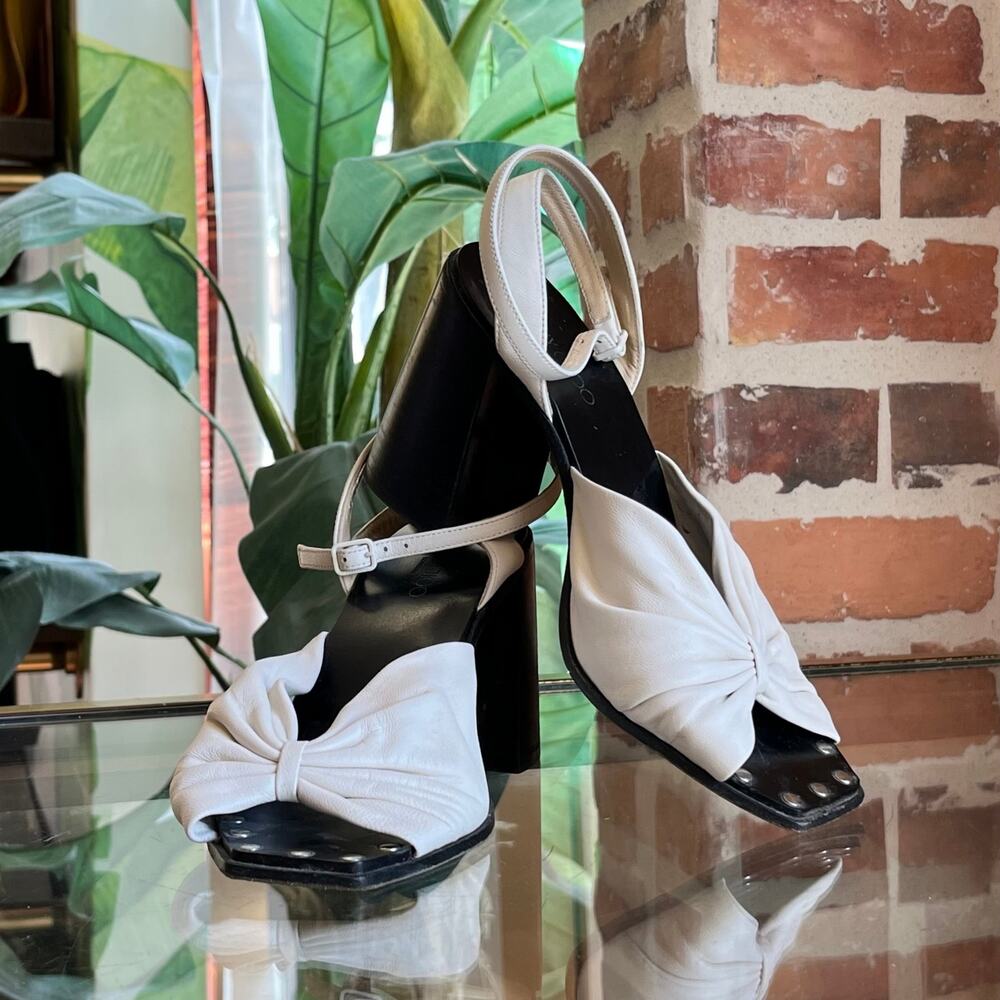 JIMMY CHOO Jasie 85 Latte Calfskin Leather Sandals SZ37(7US)